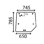 szyba MF serie 4200 4300 - tylna bezbarwna 3821484M1 (2295)