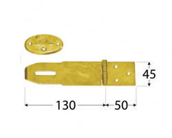 Zawias z zamknięciem kryty 130x50x45x2,0 do skrzyń furtek domax