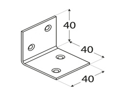 Kątownik szeroki łącznik meblowy 40x40x40x1,5 dmx