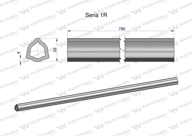 Rura wewnętrzna Seria 1R do wału 910 przegubowo-teleskopowego 29x4 mm 790 mm WARYŃSKI [WR2311790]