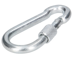 Karabińczyk metalowy z zabezpieczeniem 6x60mm stalowy