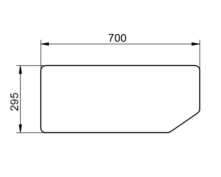 szyba Case, Fiat, Ford, New Holland - tylna dolna 82000485 (1175)