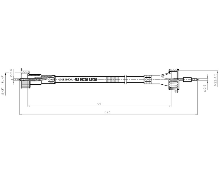 Linka - Licznik MTG L-580mm 1667951M91 MF ORYGINAŁ URSUS