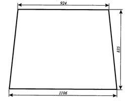 szyba do ciągnika C-330, T25 kabina Smolniki (POM) - tylna (137a)