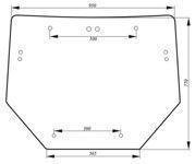 szyba do ciągnika Deutz-Fahr, Lamborghini, Same - tylna bezbarwna 0.009.8626.0/10 (1173)