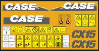 naklejka, logo na maskę koparka Case CX15
