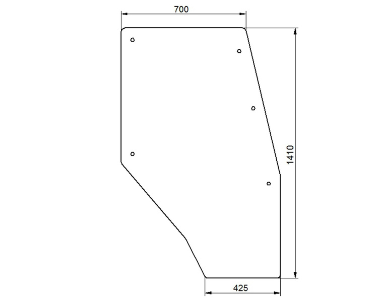 szyba do ciągnika Deutz-Fahr - drzwi prawe bezbarwne 04398912