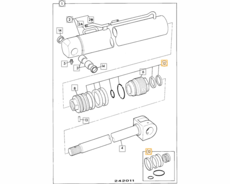 Komplet uszczelnień siłowników do koparko ładowarki JCB 3CX JS130 991/00147