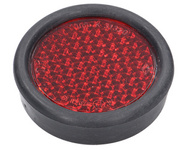 odblask czerwony okrągły przykręcany z gumową osłoną 65mm