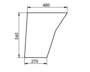 szyba do ciągnika Deutz-Fahr - drzwi dolna 520771 (2363)