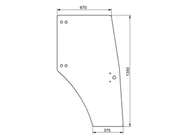 szyba do ciągnika Deutz-Fahr, Lamborghini, Same - drzwi prawe 0.009.7701.0/50 (1137)