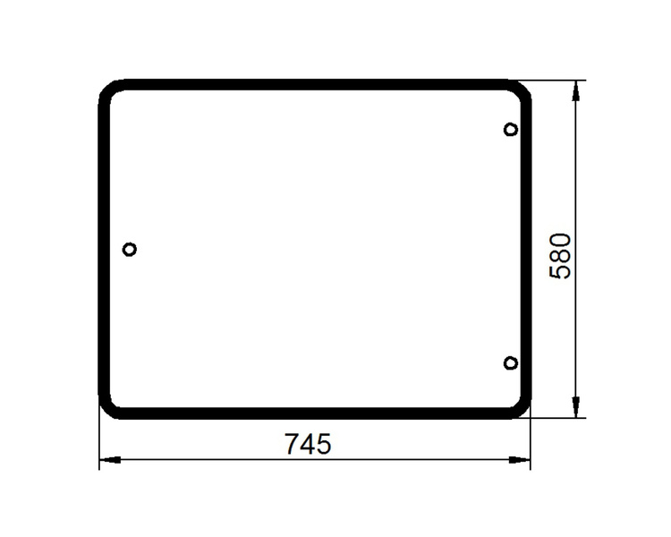 szyba ładowarka teleskopowa JCB - tylna 332/G0480 (3455)