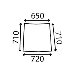 szyba do ciągnika John Deere - drzwi górna R50755 (1020)