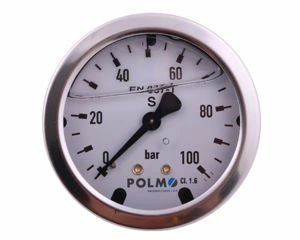 Manometr glicerynowy M63 100 bar tylne przyłącze G1/4" POLMO