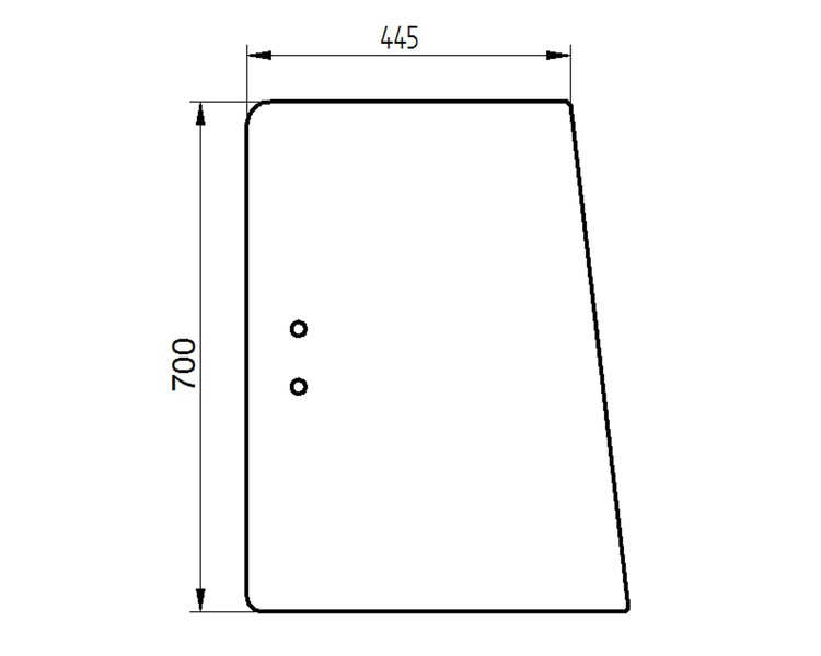szyba do ciągnika Deutz-Fahr - boczna bezbarwna 04383617 (1558)