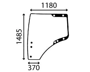 szyba do ciągnika John Deere - drzwi lewe R537531