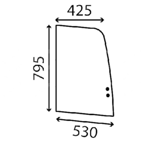 szyba Kubota - boczna przednia przesuwana prawa RD829-49640 (3509)