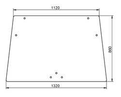 szyba przednia do ciągnika Deutz-Fahr, Lamborghini, Same 04418946 (1022)