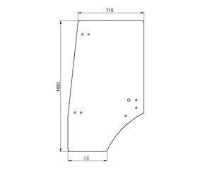 szyba do ciągnika Deutz-Fahr, Lamborghini, Same - drzwi lewe 0.007.7335.0/10 (1396)