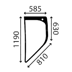 szyba Kobelco, New Holland - boczna lewa LQ02C01301S003 (4630)