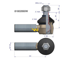 Przegub kierowniczy FORD 1" 81802890 WARYŃSKI