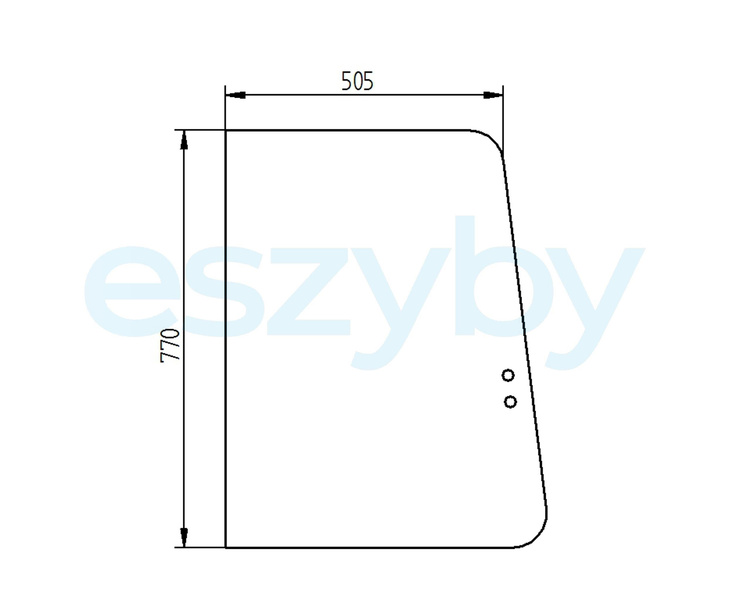 szyba minikoparka CAT 303C CR, 303E CR, 303.5C, 303.5C CR, 303.5D, 303.5E, 304C CR, 304D CR, 304E, 305C CR, 305D CR, 305E, 305.5 D, 305.5E - boczna prawa przednia 314-8295 (2673)