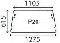 szyba do ciągnika Ford serie 10 i 30 kabina SL i ULTRA - tylna 83917956 (3881)