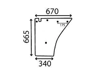 szyba do ciągnika Fendt - drzwi dolna bezbarwna 208810030110