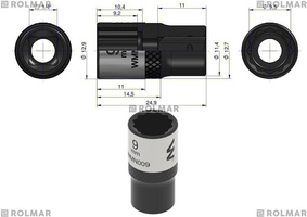 Nasadka dwunastokątna 1/4" 9 mm Waryński