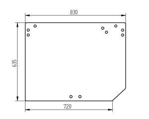szyba JCB Fastrac 2155 2170 2115 2125 2135 2140 2150 - tylna 827/30511 (2656)