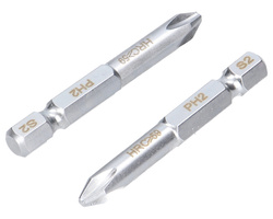 Końcówki wkrętakowe bity PH2 50mm Waryński komplet w blistrze dwusztukowym 