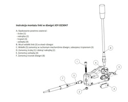 Dźwignia do sterowania rozdzielaczem hydraulicznym na linki widełki 3047