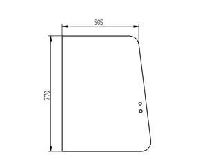 szyba minikoparka CAT 303C CR, 303E CR, 303.5C, 303.5C CR, 303.5D, 303.5E, 304C CR, 304D CR, 304E, 305C CR, 305D CR, 305E, 305.5 D, 305.5E - boczna prawa przednia 314-8295 (2673)