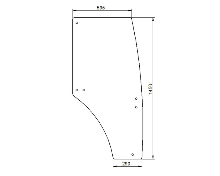 szyba do ciągnika John Deere - drzwi prawe R198625 (1303)
