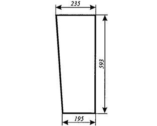 szyba do ciągnika MF-255 kabina Chełmża, Mała Grzywna, Lubsko - przednia dolna prawa (52)