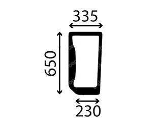 szyba Case, Fiat, Ford, New Holland - przednia dolna lewa z nadrukiem 82002185 (3468)