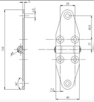 zawias ciągnika, koparki metalowy uniwersalny 40x115mm