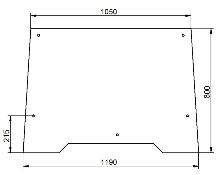 szyba do ciągnika Case - przednia 1332391C1 (1629)