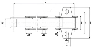 Łańcuch podajnika pochyłego kombajn John Deere AZ24235