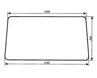 szyba do ciągnika C-330 kabina Osiny (stary typ) - tylna (178)
