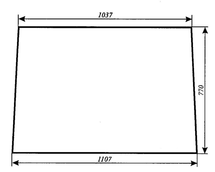 szyba do ciągnika C-360 kabina Lubsko - przednia (107)