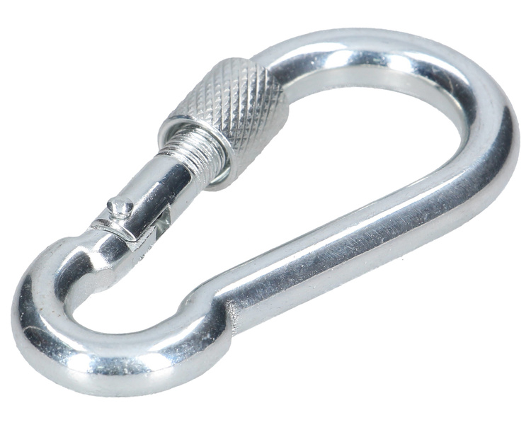 Karabińczyk metalowy z zabezpieczeniem 7x70mm stalowy