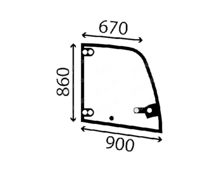 szyba ładowarka Volvo L20B L25B - boczna prawa 11306249 (2876)