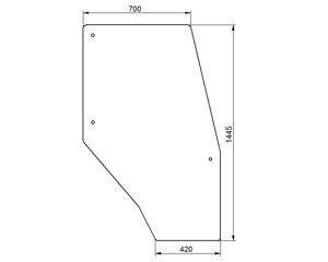 szyba do ciągnika Deutz-Fahr - drzwi prawe bezbarwne 04384271