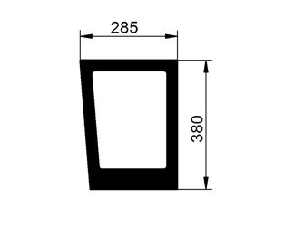 szyba do ciągnika Valtra - przednia dolna prawa V34046500 (2032)