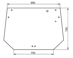 szyba do ciągnika Fendt - tylna ogrzewana H149810050020 (5260)