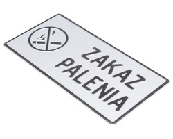 Tablica ostrzegawcza metalowa Zakaz Palenia szary 28x14 cm