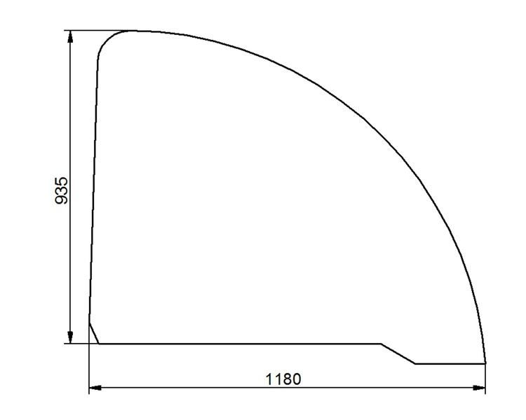 szyba ładowarka teleskopowa Ausa - boczna prawa 35.13051.00 (5324)