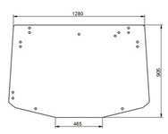 szyba do ciągnika Valtra z tworzywa - tylna V39061110 (2103)