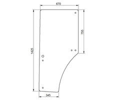 szyba do ciągnika John Deere - drzwi prawe L213355 (1039)